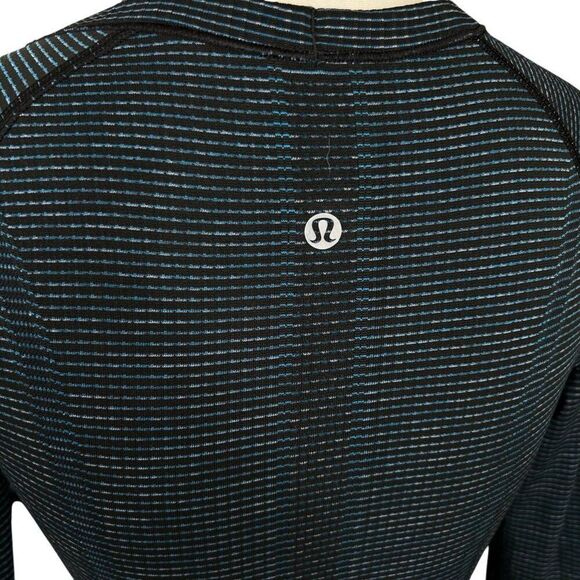 Lululemon Swiftly Tech Long Sleeve Crew Dark Maritime Stripe Size 4 - Picture 5 of 7